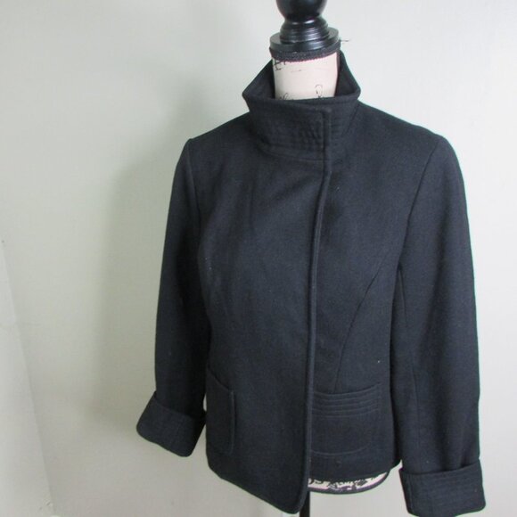 Old Navy Wool Blend Coat Jacket M Black - Picture 2 of 11
